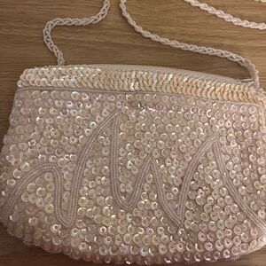 Chic Sequin Mini Bag in Cream